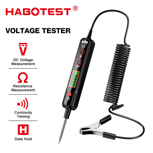 HABOTEST HT86A Electrical Line Tester Auto Car Voltage Detector Pen DC AC 300V Backlight Flashlight NCV Resistance