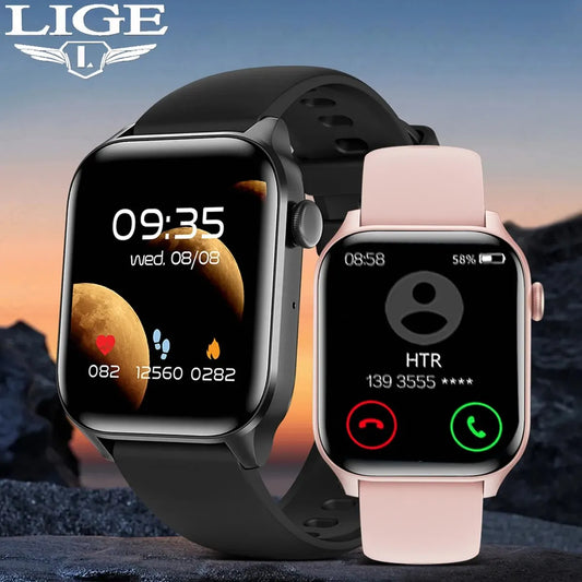 LIGE 2024 Fashion Bluetooth Call Smart Watch Men Waterproof Sports Fitness Bracelet Men Smartwatch