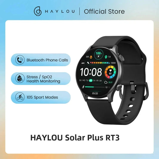 HAYLOU Solar Plus RT3 Smart Watch 1.43"AMOLED Display Bluetooth Phone Call Smartwatch Health Monitor IP68 Waterproof Sport Watch