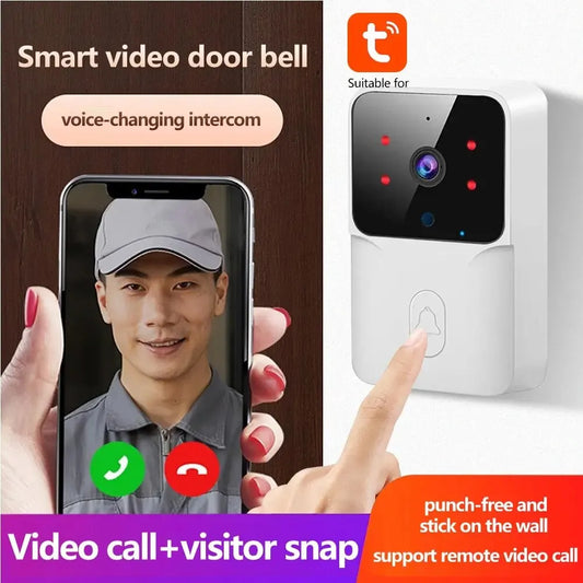 Tuya WiFi Doorbell Home Wireless HD Camera Camera Bell with Alexa Google Doorbell Camera WiFi Intercom for Home Apartment