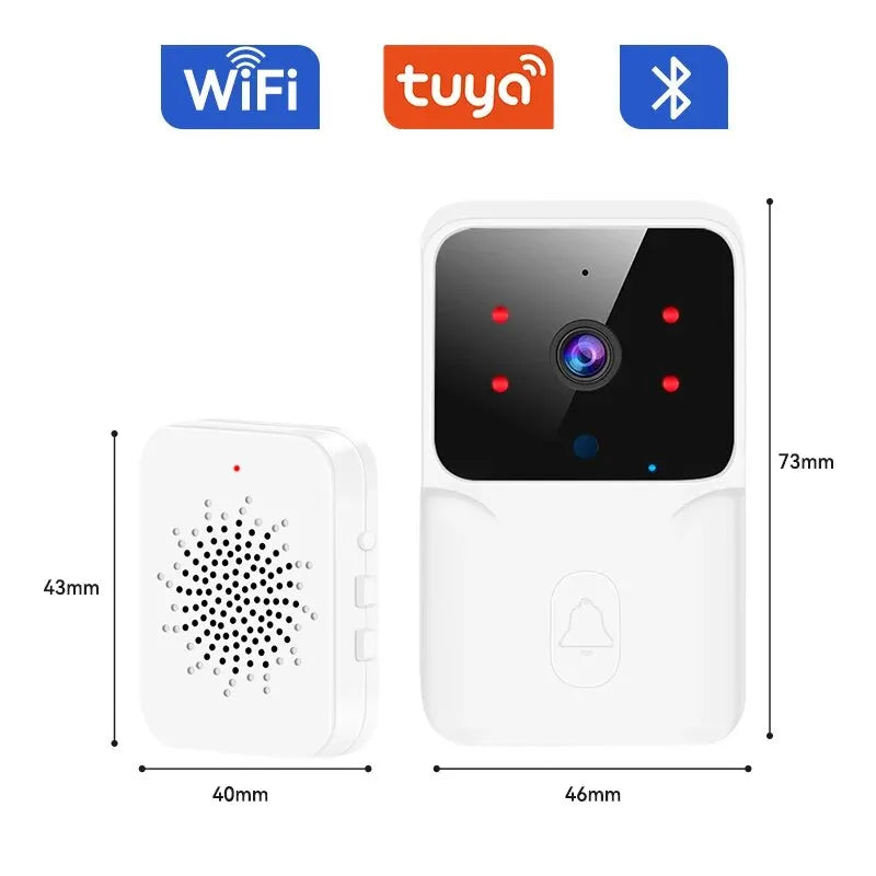 Tuya WiFi Doorbell Home Wireless HD Camera Camera Bell with Alexa Google Doorbell Camera WiFi Intercom for Home Apartment